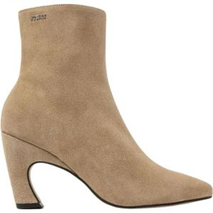 Nubikk, Elegant Taupe Suède Enkellaarsje Bruin, Dames, Maat:40 EU