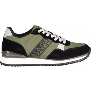 Napapijri, Schoenen, Heren, Groen, 41 EU, Polyester, Groene Polyester Sneaker met Veters