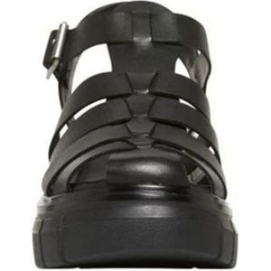 Windsor Smith, Schoenen, Dames, Zwart, 36 EU, Leer, Zwarte leren platte sandalen - Maat 41