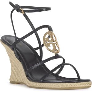 Tory Burch, Schoenen, Dames, Zwart, 37 EU, Capri Miller Espadrille Sleehak Schoenen