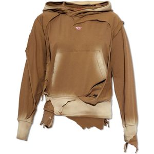 Diesel, Sweatshirts & Hoodies, Dames, Bruin, L, Katoen, ‘F-Matte’ hoodie
