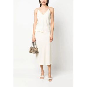 Calvin Klein, Rokken, Dames, Beige, S, Bias Cut Midi Rok