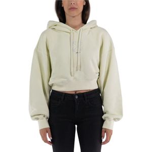 Off White, Sweatshirts & Hoodies, Dames, Beige, L, Katoen, Kleine Arrow Pearl Crop Sweatshirt