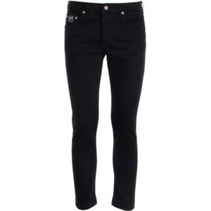 Versace Jeans Couture, Zwarte Regular Fit Jeans 5 Zakken Zwart, Heren, Maat:W36