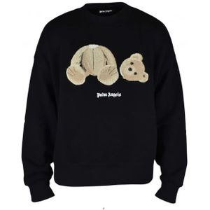 Palm Angels, Zwarte Teddy Bear Sweatshirt Zwart, Heren, Maat:L