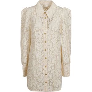 Zimmermann, Blouses & Shirts, Dames, Beige, M, Kanten Tuniek Top