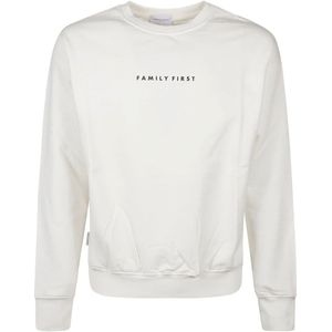 Family First, Sweatshirts & Hoodies, Heren, Wit, M, Katoen, Witte Logo Sweatshirt