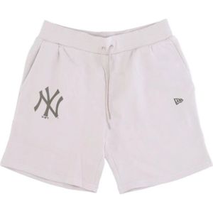 New Era, Korte fleece tracksuit bottoms MLB seizoensgebonden team Beige, Heren, Maat:S