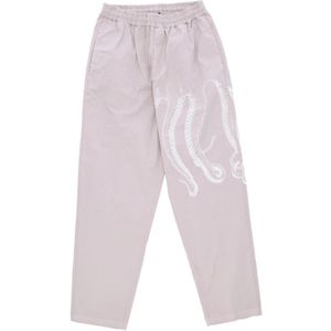 Octopus, Broeken, Heren, Grijs, M, Katoen, Grijze Joggingbroek met Elastische Taille