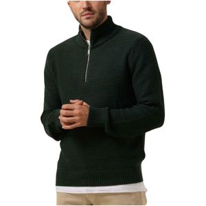 Selected Homme, Truien, Heren, Groen, M, Heren Gebreide Half Zip Trui