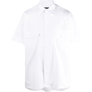 Giorgio Armani, Overhemden, Heren, Wit, 5Xl, Katoen, Elegante Witte Korte Mouw Shirt
