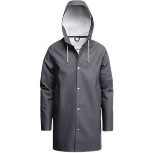 Stutterheim, Jassen, unisex, Grijs, M, Leer, Regenjas