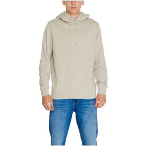 Calvin Klein Jeans, Sweatshirts & Hoodies, Heren, Beige, L, Katoen, Monologo Sweater Herfst/Winter Collectie