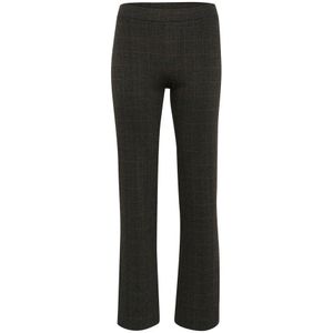 Part Two, Broeken, Dames, Grijs, 3Xl, Grijze Geruite Straight-Leg Broek