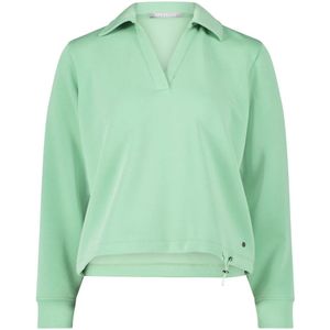 Betty & Co, Tops, Dames, Groen, M, Polo Kraag Sweatshirt Stijlvol Comfort