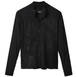 Desigual, Gedrukte rits-turtleneck blazer Zwart, Dames, Maat:L