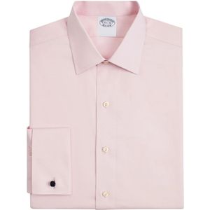 Brooks Brothers, Lichtroze Regular Fit Non-Iron Stretch Supima Katoenen Pinpoint Oxford-Stof Overhemd met Ainsley Kraag Roze, Heren, Maat:2XL