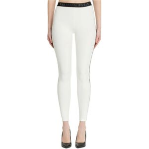 Balmain, Broeken, Dames, Wit, M, Logo Leggings