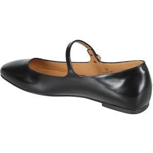 Tod's, Schoenen, Dames, Zwart, 36 1/2 EU, Leer, Zwarte Ballerina Schoenen met Vierkante Neus