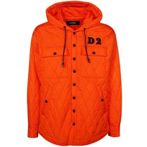 Dsquared2, Jassen, Heren, Oranje, S, Quilted Jas