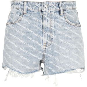 Alexander Wang, Korte broeken, Dames, Blauw, W26, Stijlvolle Bite Shorts voor Vrouwen