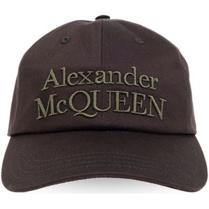Alexander McQueen, Accessoires, Heren, Bruin, S, Katoen, Baseballpet