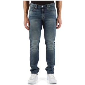 Calvin Klein Jeans, Jeans, Heren, Blauw, W33, Katoen, Slim Fit Five-Pocket Jeans