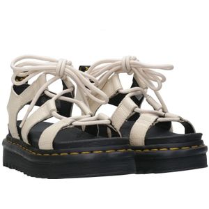 Dr. Martens, Schoenen, Dames, Beige, 36 EU, Beige Sandalen met Stevige Inkepingzool