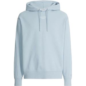 Calvin Klein Jeans, Sweatshirts & Hoodies, Heren, Blauw, S, Katoen, Lichtblauwe Hoodie