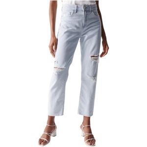 Salsa, Cropped Jeans Blauw, Dames, Maat:W26