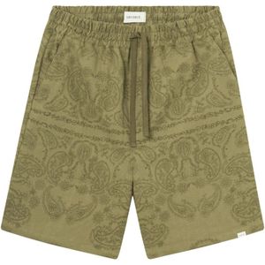 Les Deux, Korte broeken, Heren, Groen, S, Paisley Print Shorts
