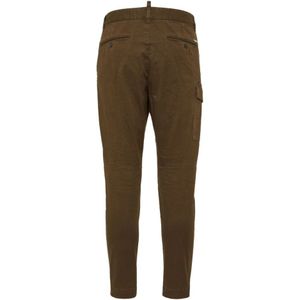 Dsquared2, Broeken, Heren, Groen, L, Katoen, Groene Broek met Cargo Zak