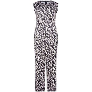 Betty & Co, Jumpsuits & Playsuits, Dames, Veelkleurig, S, Leer, Mouwloze Jumpsuit met Ronde Halslijn