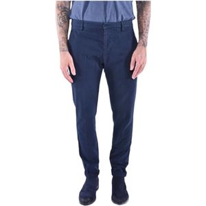 Dondup, Broeken, Heren, Blauw, W34, Katoen, Regular Fit Navy Broek