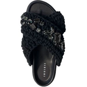 Inuikii, Schoenen, Dames, Zwart, 38 EU, Leer, Woven Stones slippers