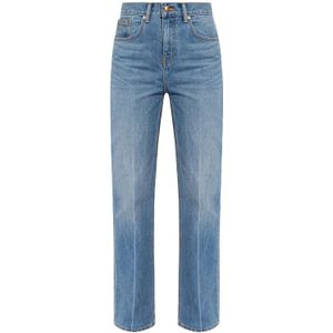 Tory Burch, Jeans, Dames, Blauw, W27, Rechte spijkerbroek