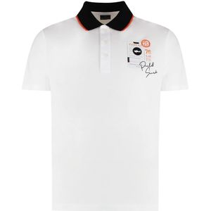 Paul & Shark, Tops, Heren, Wit, M, Katoen, Katoenen poloshirt met contrasterende kraag