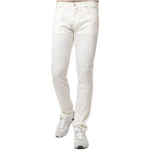 Jacob Cohën, Katoenen Canvas Off-White Jeans Wit, Heren, Maat:W35
