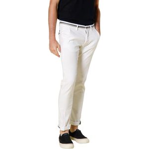 Mason's, Slim Fit Chino Broek van Linnen en Katoen Wit, Heren, Maat:XS