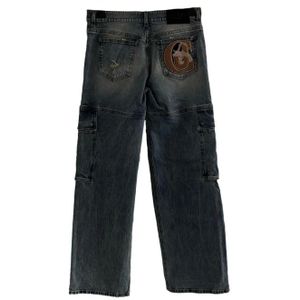 Just Cavalli, Jeans, Dames, Blauw, W27, Denim, Indigo Denim Loose Cargo Jeans met Snake Patch