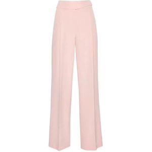 Liu Jo, Broeken, Dames, Roze, M, Polyester, Hoge Taille Palazzo Broek