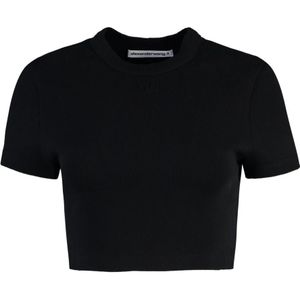 Alexander Wang, Tops, Dames, Zwart, S, Katoen, Katoenen Elastische Top