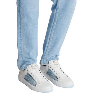 Balmain, Schoenen, Heren, Blauw, 45 EU, Leer, B-Court trainers in leer en denim