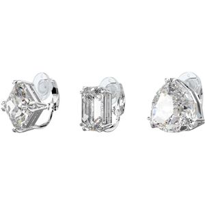 Swarovski, Millenia Ohrclip Set Oorbellen Wit Rhodium Grijs, Dames, Maat:ONE Size