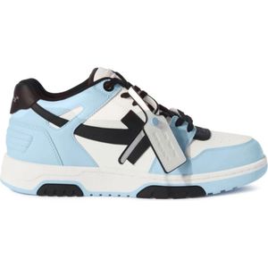 Off White, Schoenen, Heren, Blauw, 40 1/2 EU, Leer, Heldere Blauwe Sneakers Aw 24