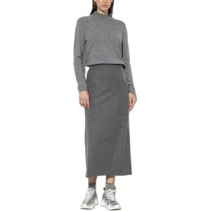 Luisa Cerano, Rokken, Dames, Grijs, M, Wol, Flanellen Midi Rok