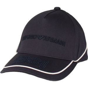 Emporio Armani, Accessoires, Heren, Blauw, ONE Size, Katoen, Blauwe Baseballpet