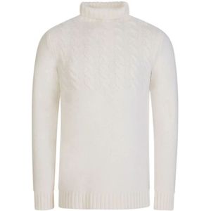 Maison Margiela, Witte Wollen Trui met Hoge Hals Wit, Heren, Maat:L