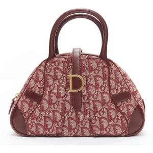 Dior Vintage, Pre-owned, Dames, Rood, ONE Size, Leer, Tweedehands Canvas handtassen