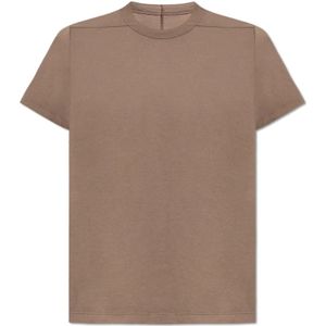 Rick Owens, Kort Level T T-shirt Bruin, Heren, Maat:M